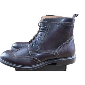 Stafford Brogue Cap Toe Lace- Up Boots Brown Leather Men's 11